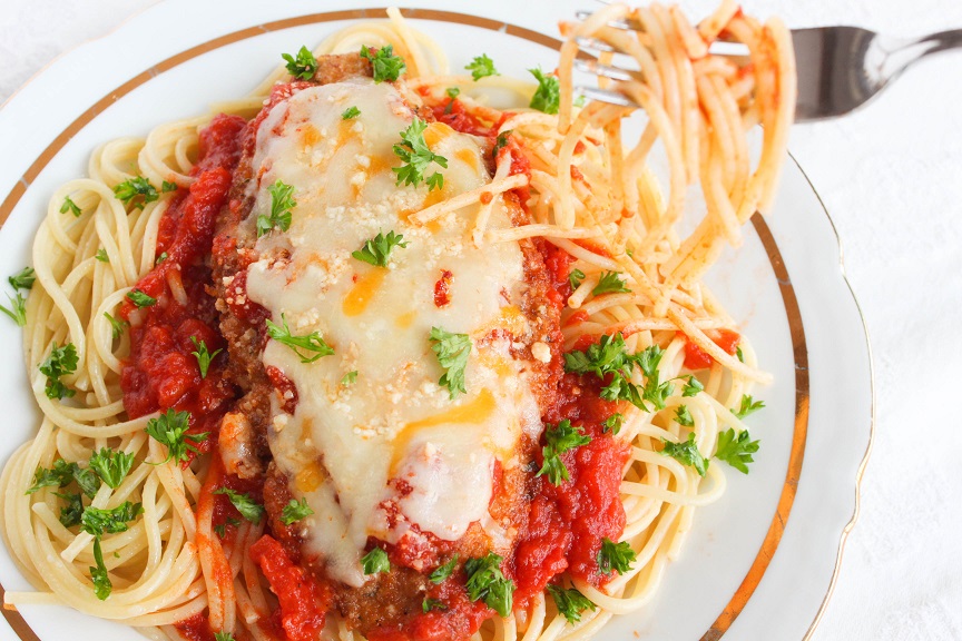 Delicious Chicken Parmesan with Homemade Tomato Sauce